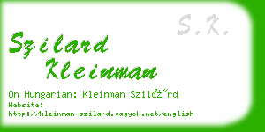 szilard kleinman business card